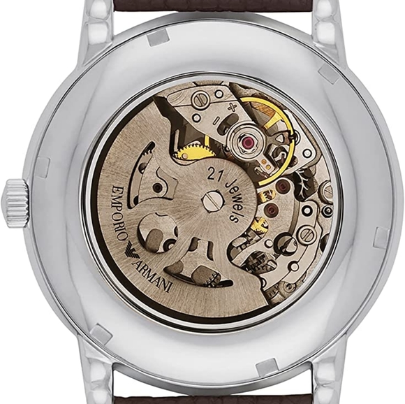 Emporio Armani Luigi AR1982 Automatic Skeleton Dial Leather Strap Men's Watch - Picture 10 of 16